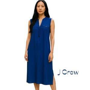 J Crew Blue Sleeveless Midi Dress NWOT Size S